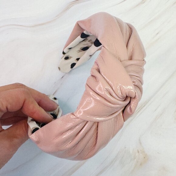 NWT - Ellison + Young - Chic Twisted Knot Faux Leather Headband - Picture 3 of 7